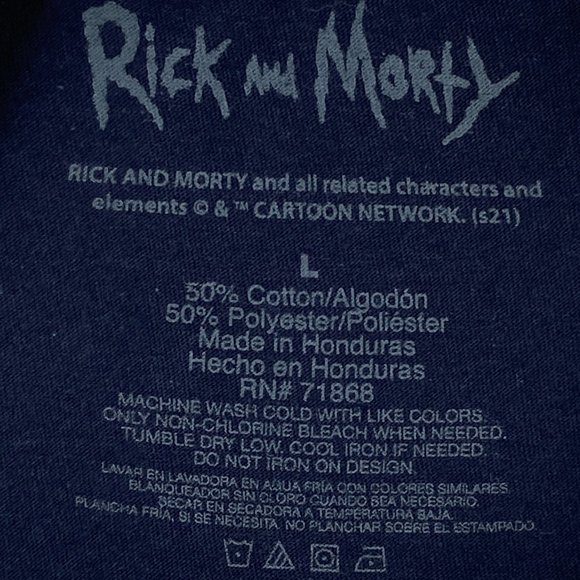 Rick and Morty Character Navy Short Sleeve T-Shirt - L - Picture 9 of 9